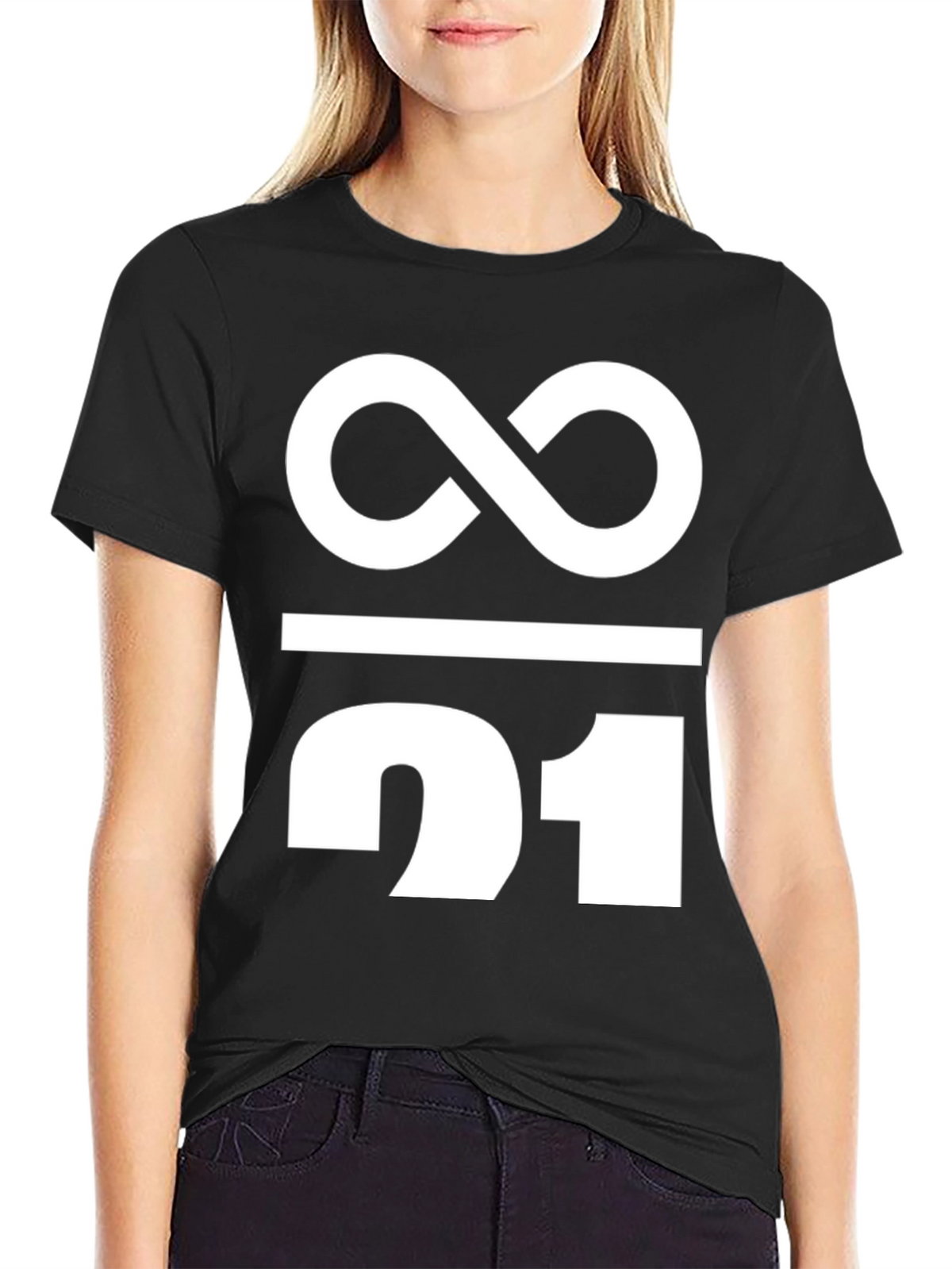 Infinity / 21 Graphic Tee - Black Cotton Blend