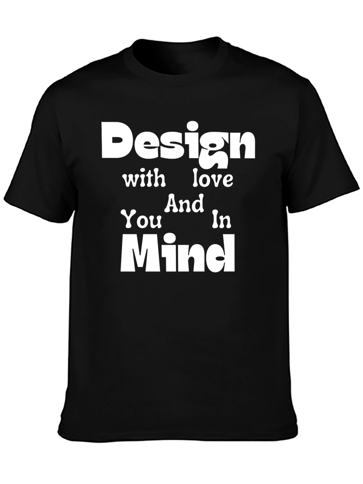 Design with Love in Mind Black Graphic Tee
