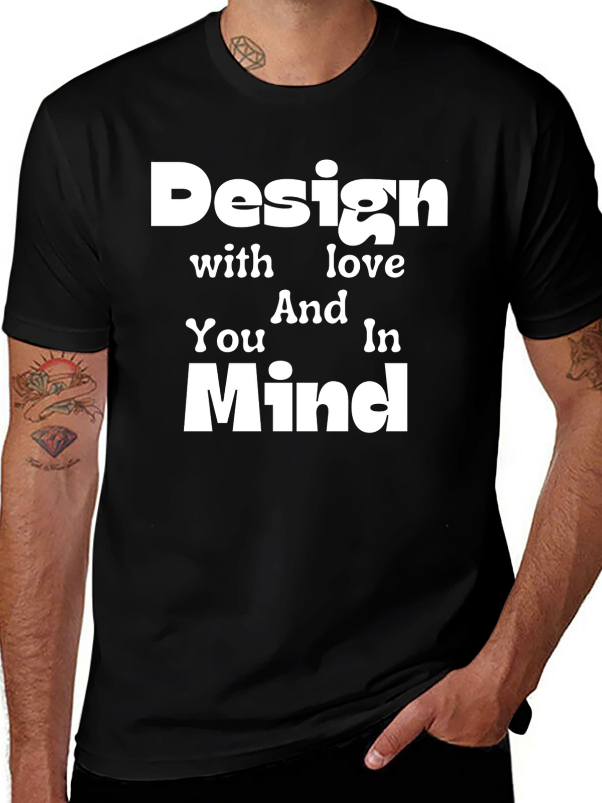 Design with Love in Mind Black Graphic Tee