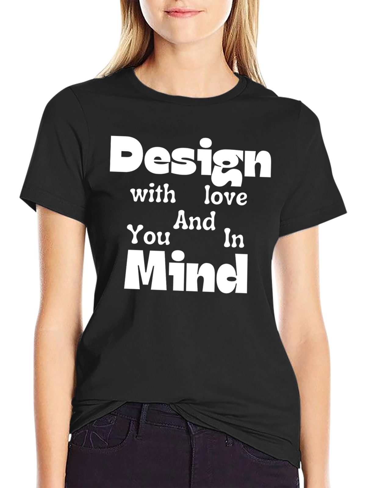 Design with Love in Mind Black Graphic Tee