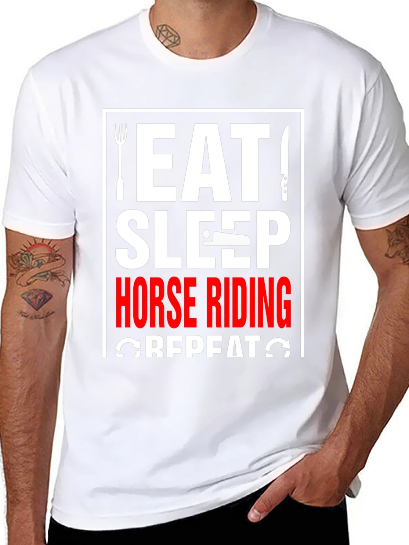 Eat Sleep Horse Riding Repeat T-Shirt