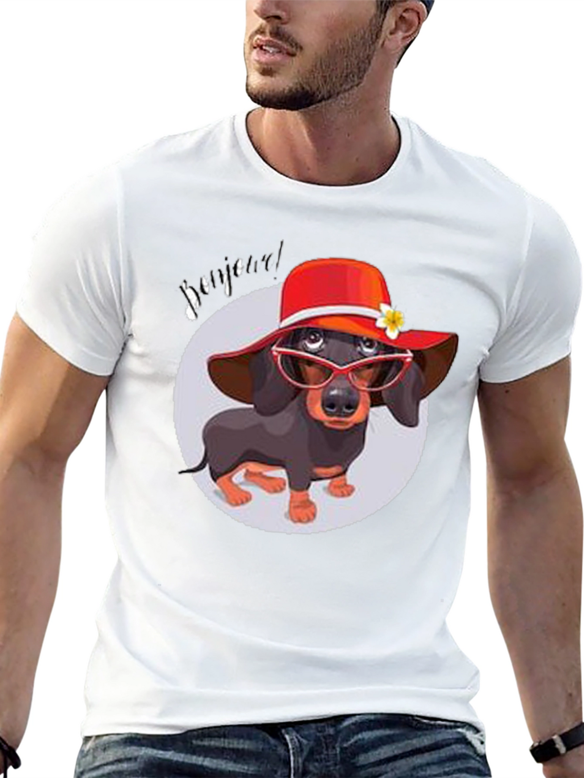 Dachshund in Hat T-Shirt - Funny Dog Lover Tee