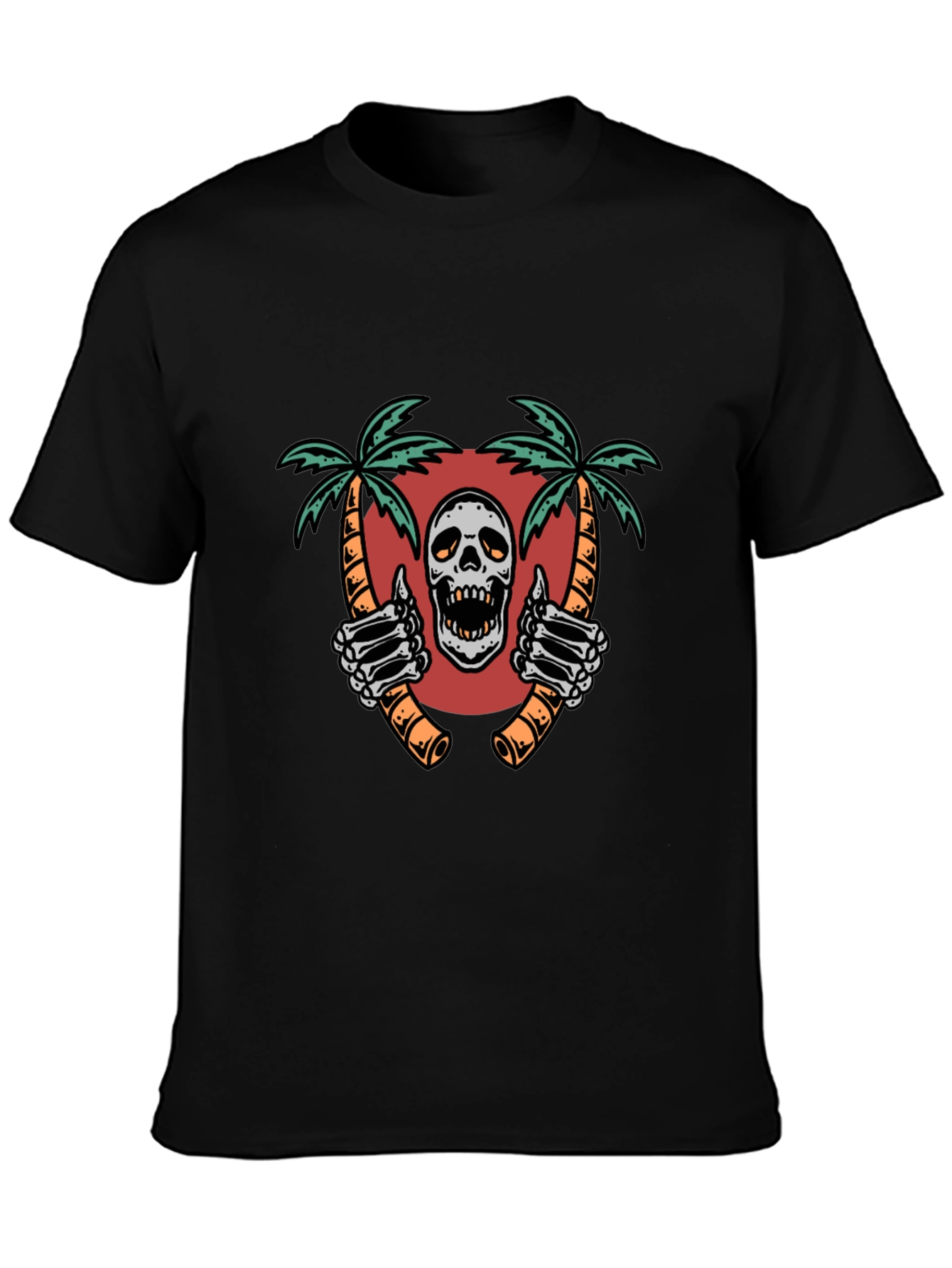 Skull Palm Tree Graphic Tee