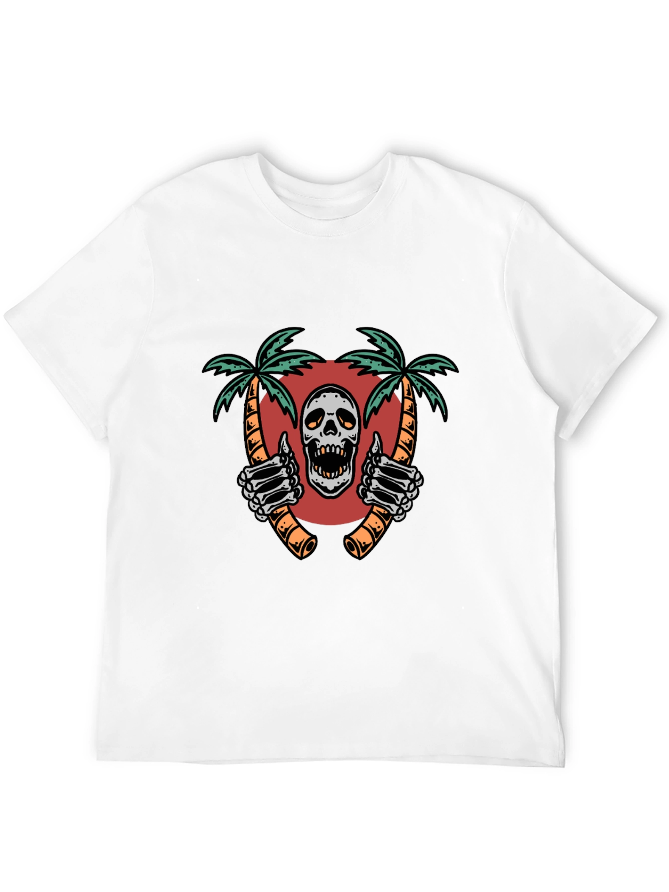 Skull Palm Tree Graphic Tee