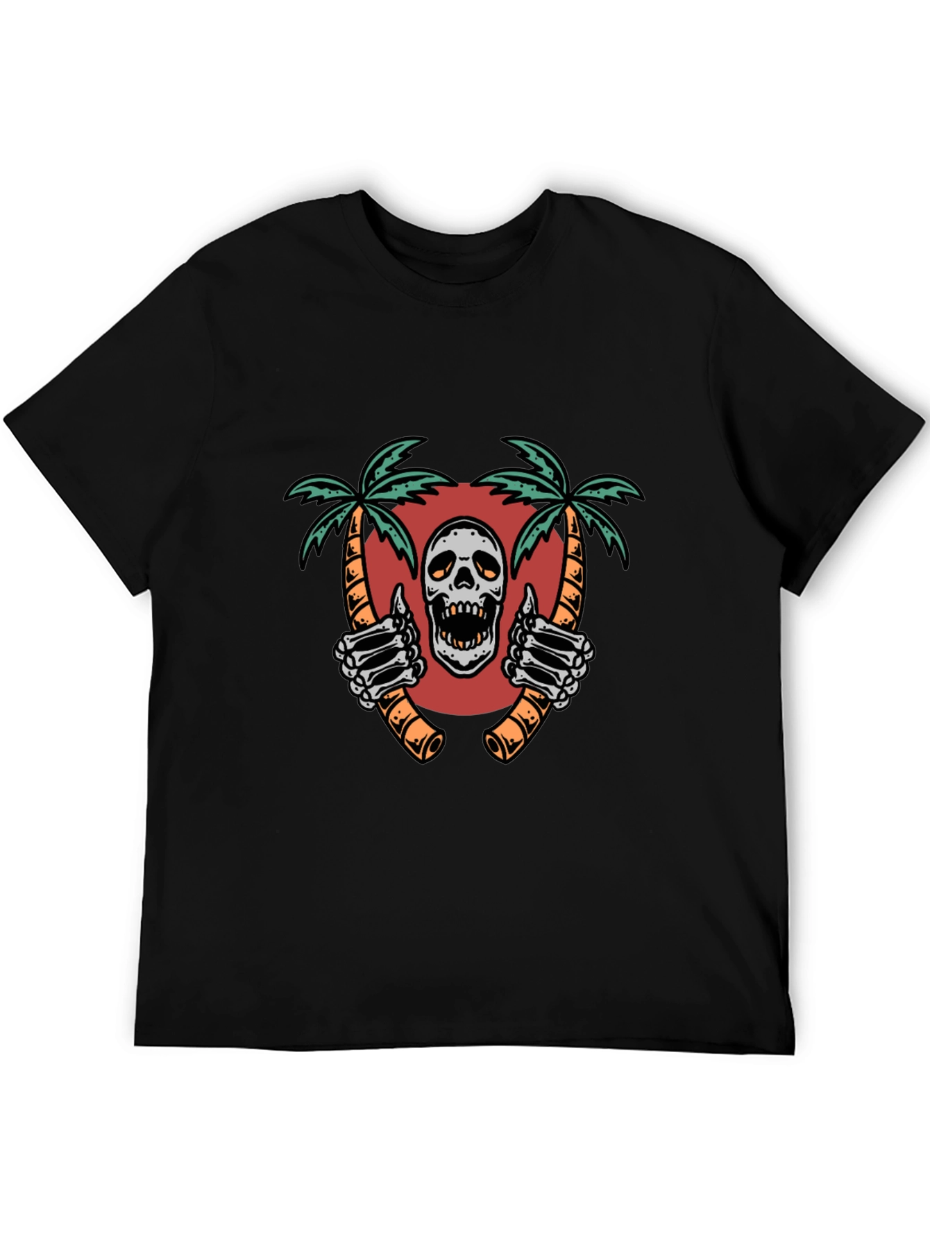 Skull Palm Tree Graphic Tee