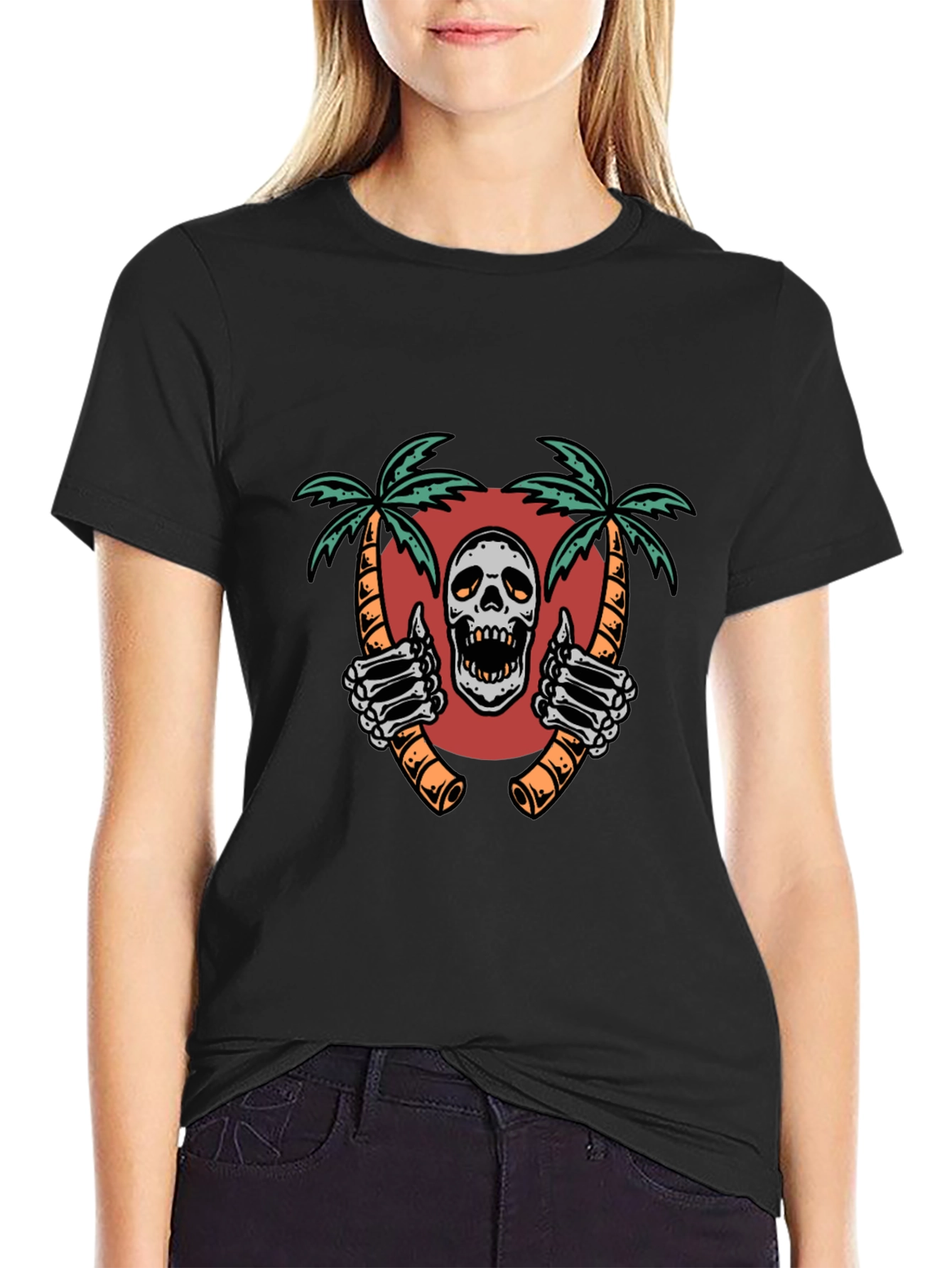 Skull Palm Tree Graphic Tee