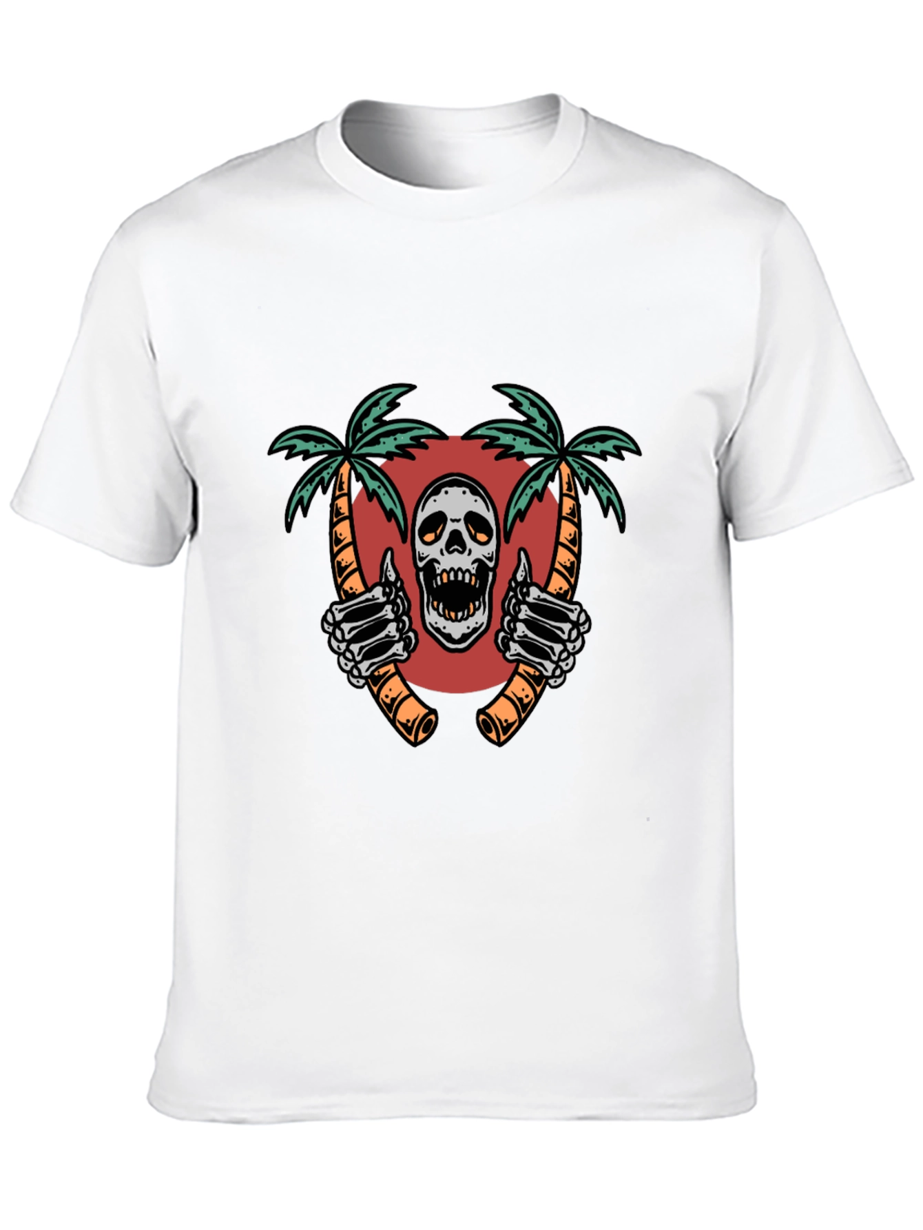 Skull Palm Tree Graphic Tee