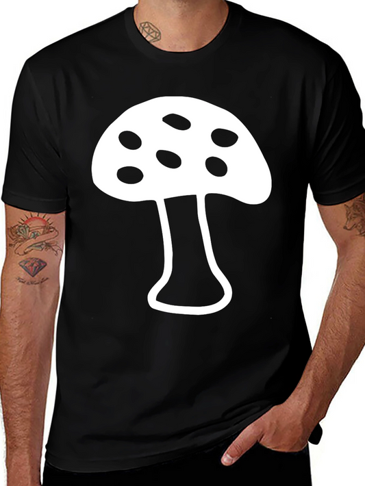 Mushroom Graphic T-Shirt - Funky Black Tee
