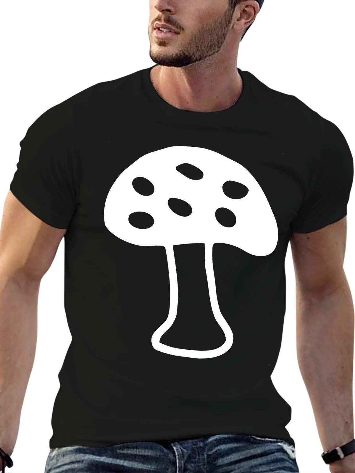 Mushroom Graphic T-Shirt - Funky Black Tee