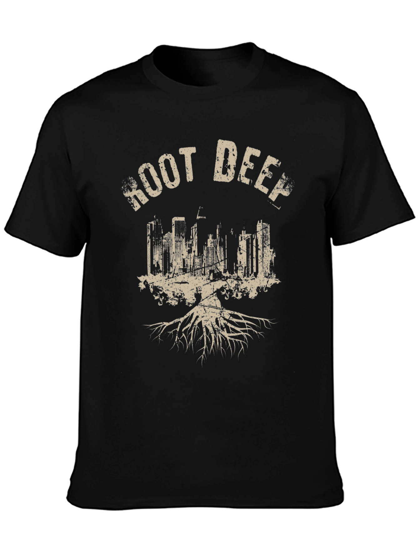 Root Deep T-Shirt - Black Graphic Tee