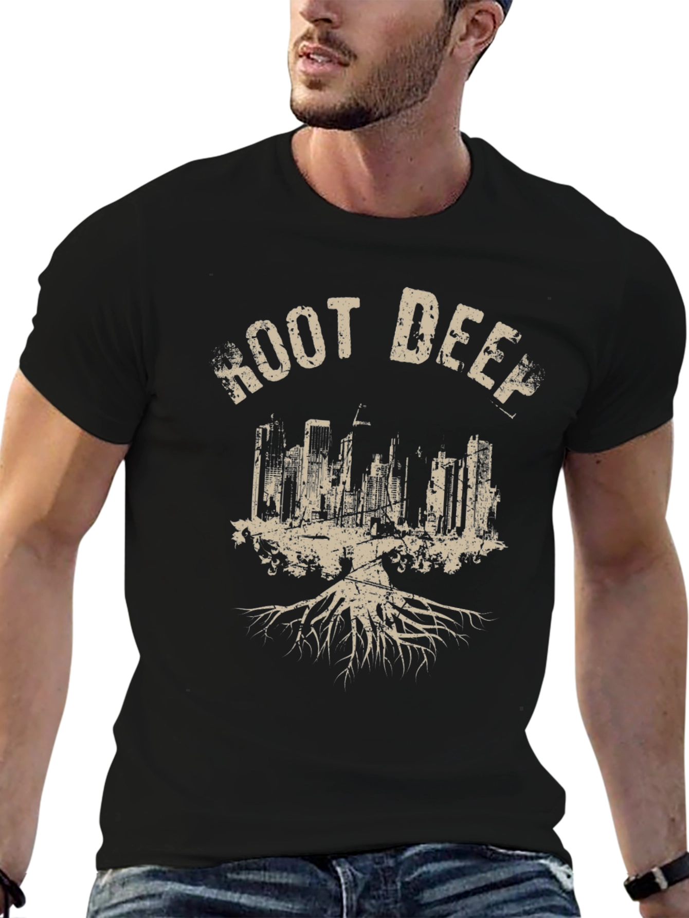 Root Deep T-Shirt - Black Graphic Tee
