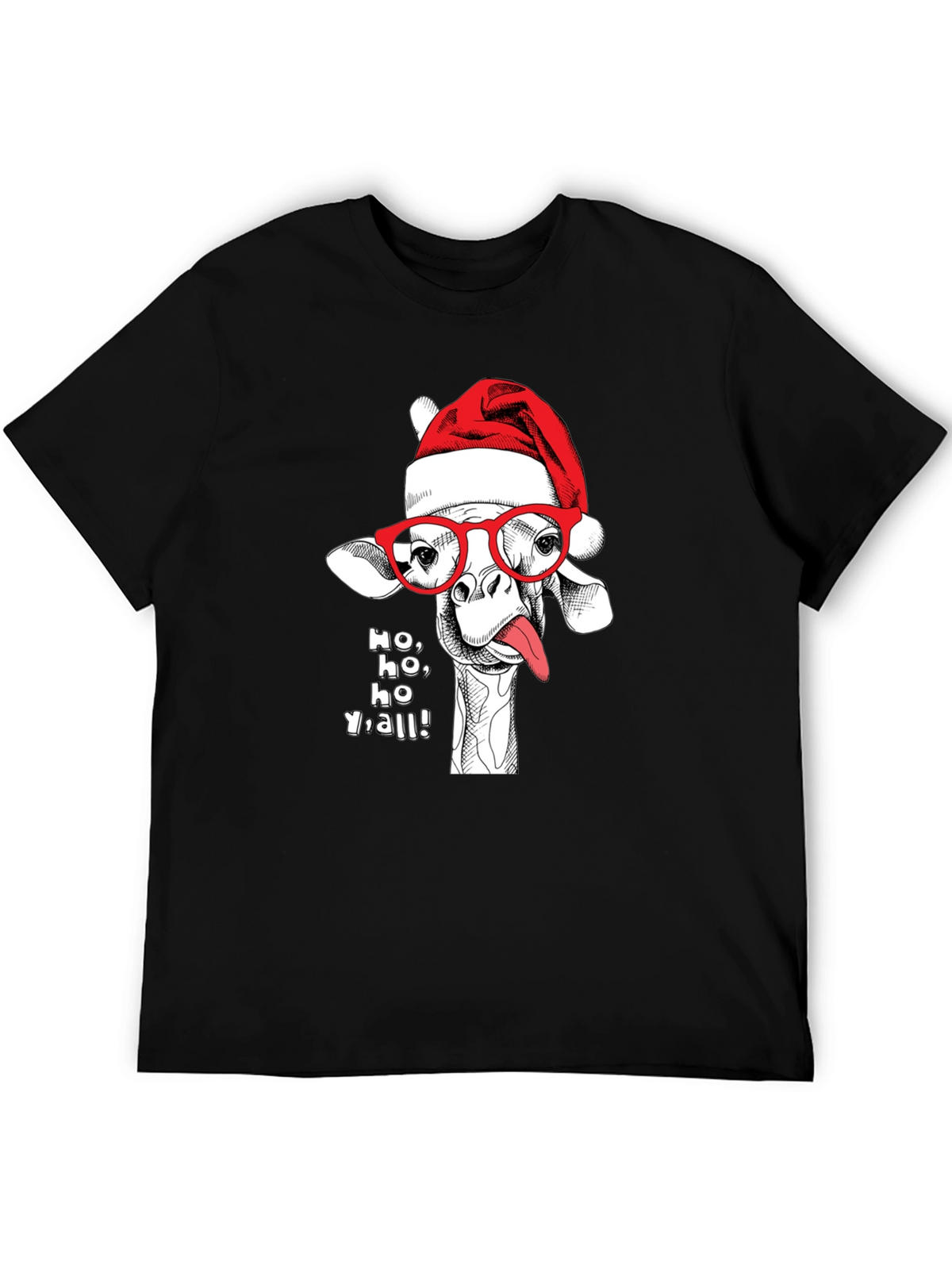 Holiday Giraffe Tee - Ho Ho Yall!