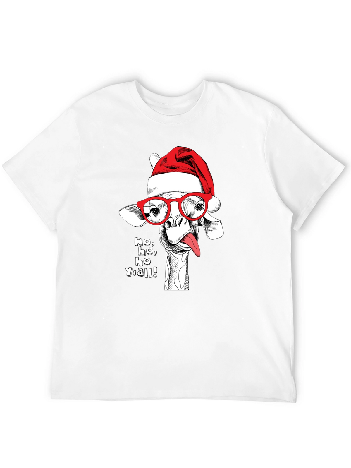 Holiday Giraffe Tee - Ho Ho Yall!