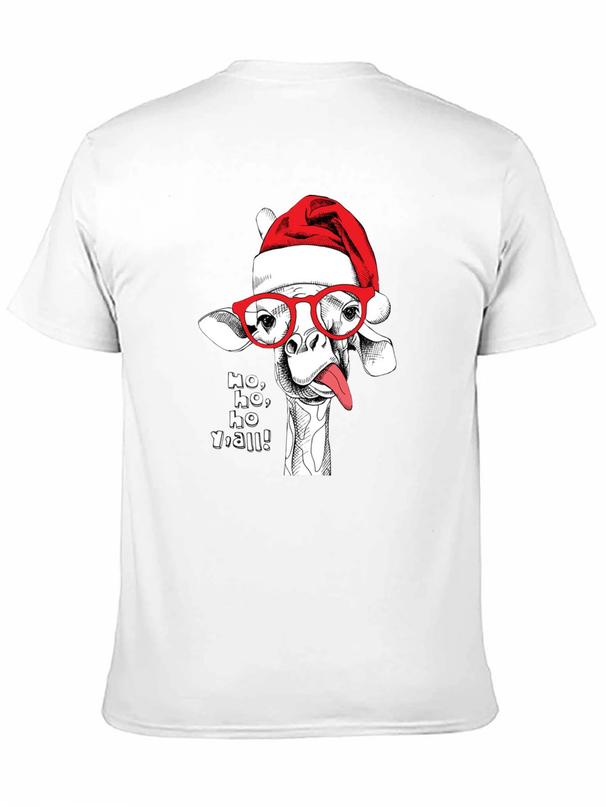 Holiday Giraffe Tee - Ho Ho Yall!