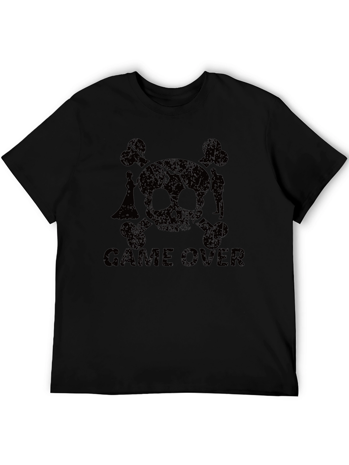 Game Over Skull & Crossbones Black T-Shirt