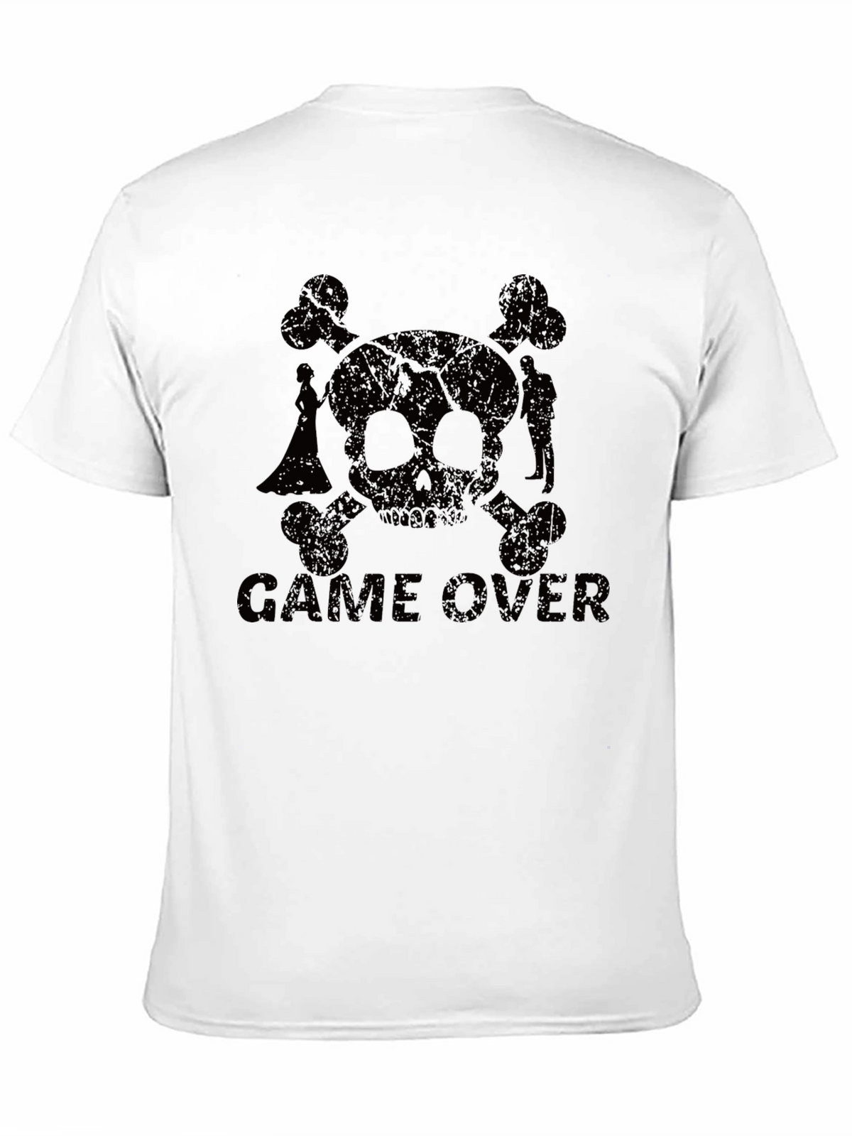 Game Over Skull & Crossbones Black T-Shirt