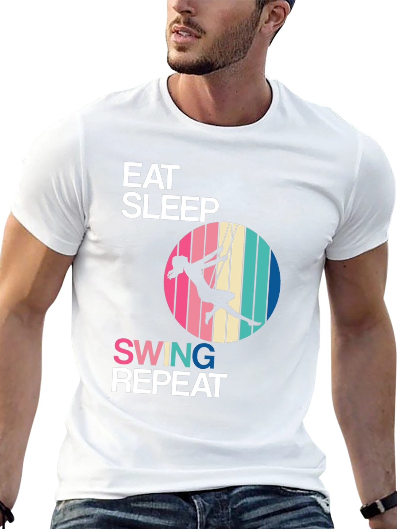 Eat Sleep Swing Repeat Black T-Shirt