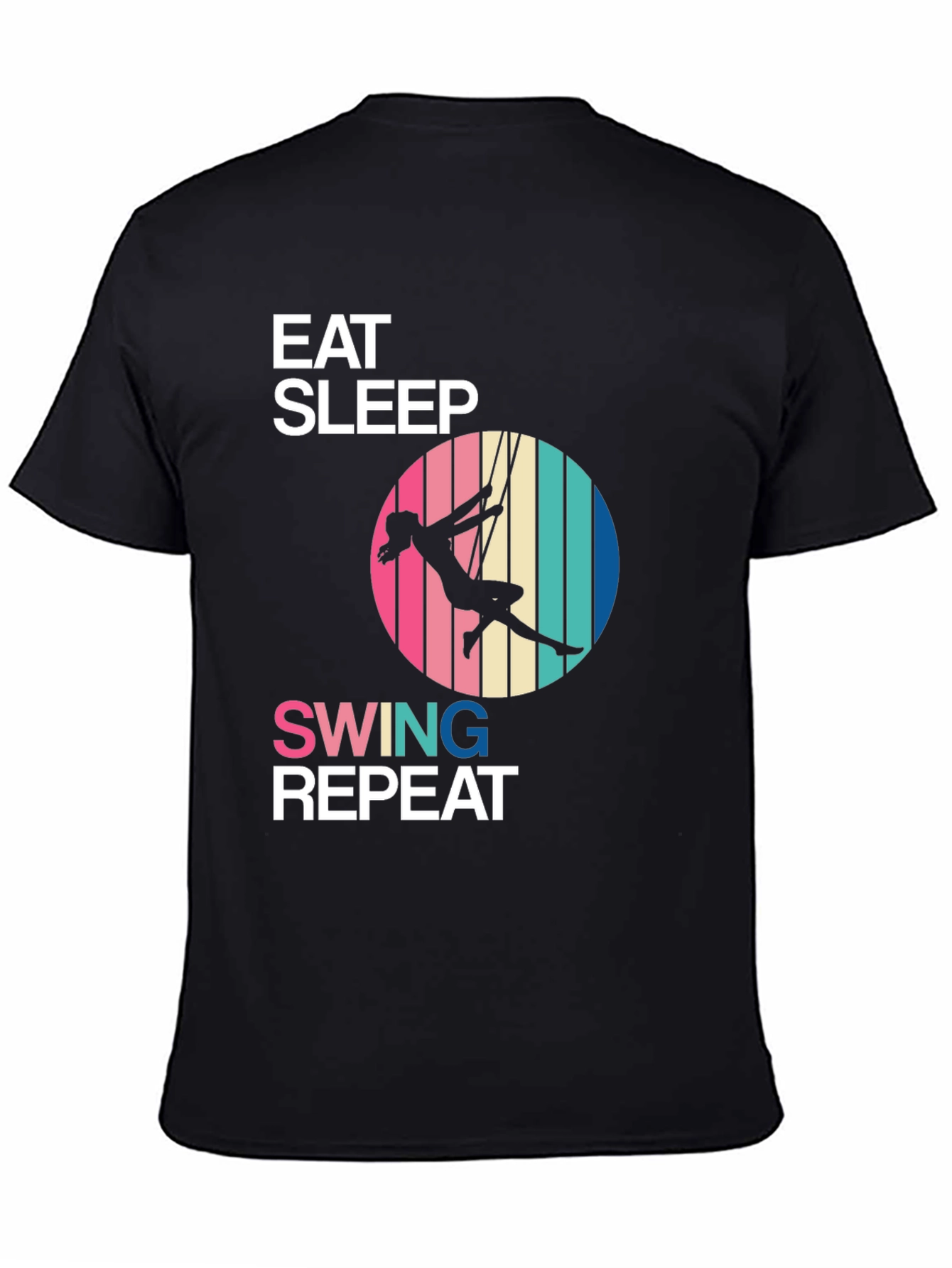 Eat Sleep Swing Repeat Black T-Shirt