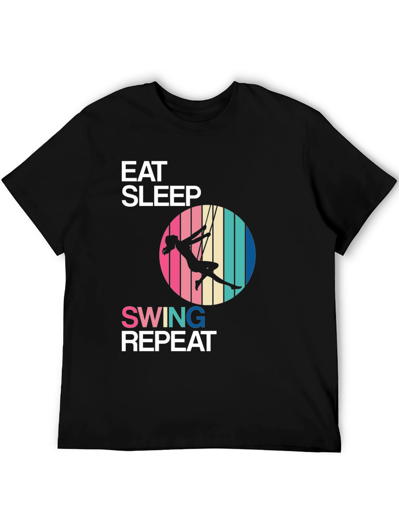Eat Sleep Swing Repeat Black T-Shirt