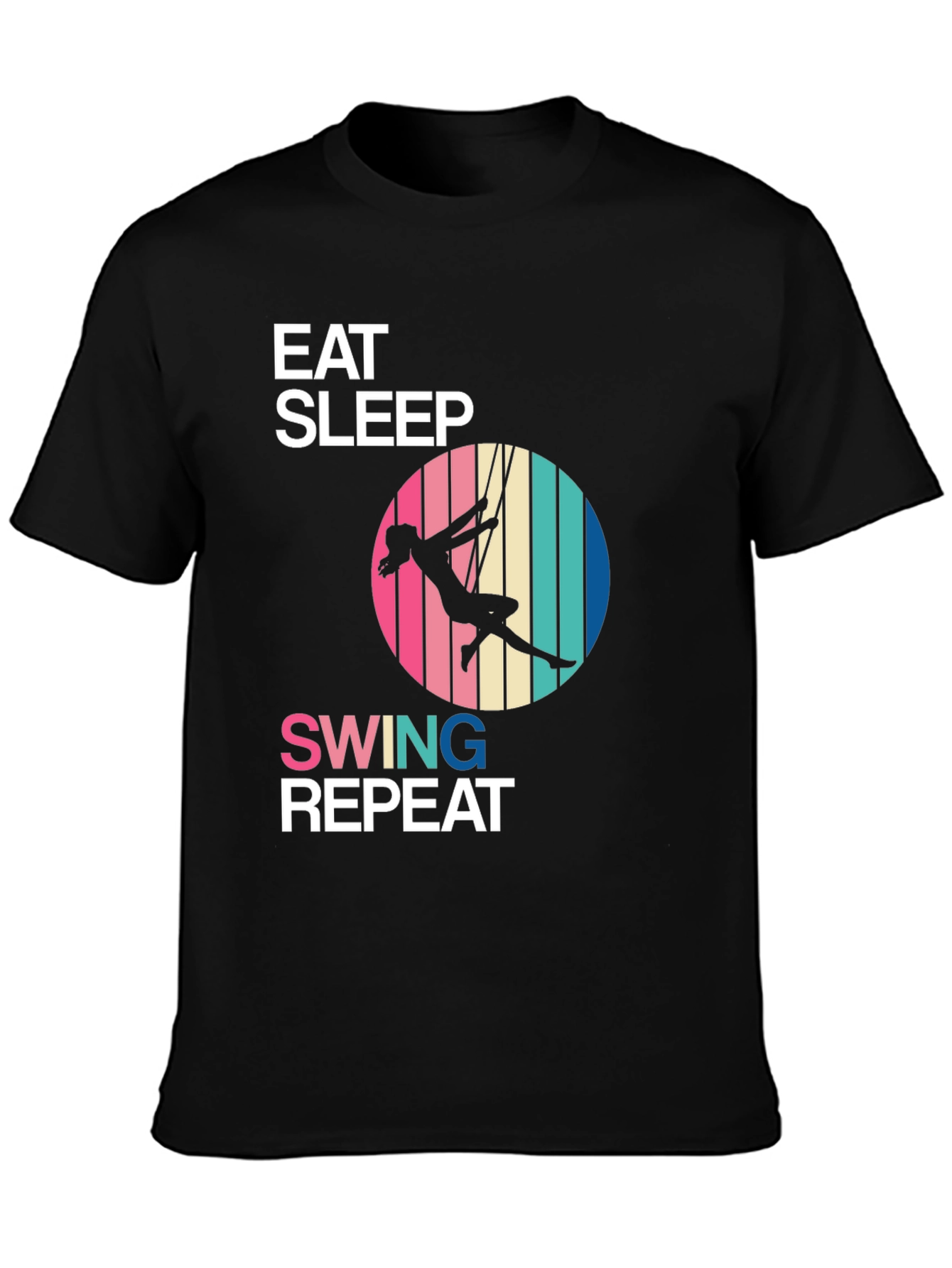 Eat Sleep Swing Repeat Black T-Shirt
