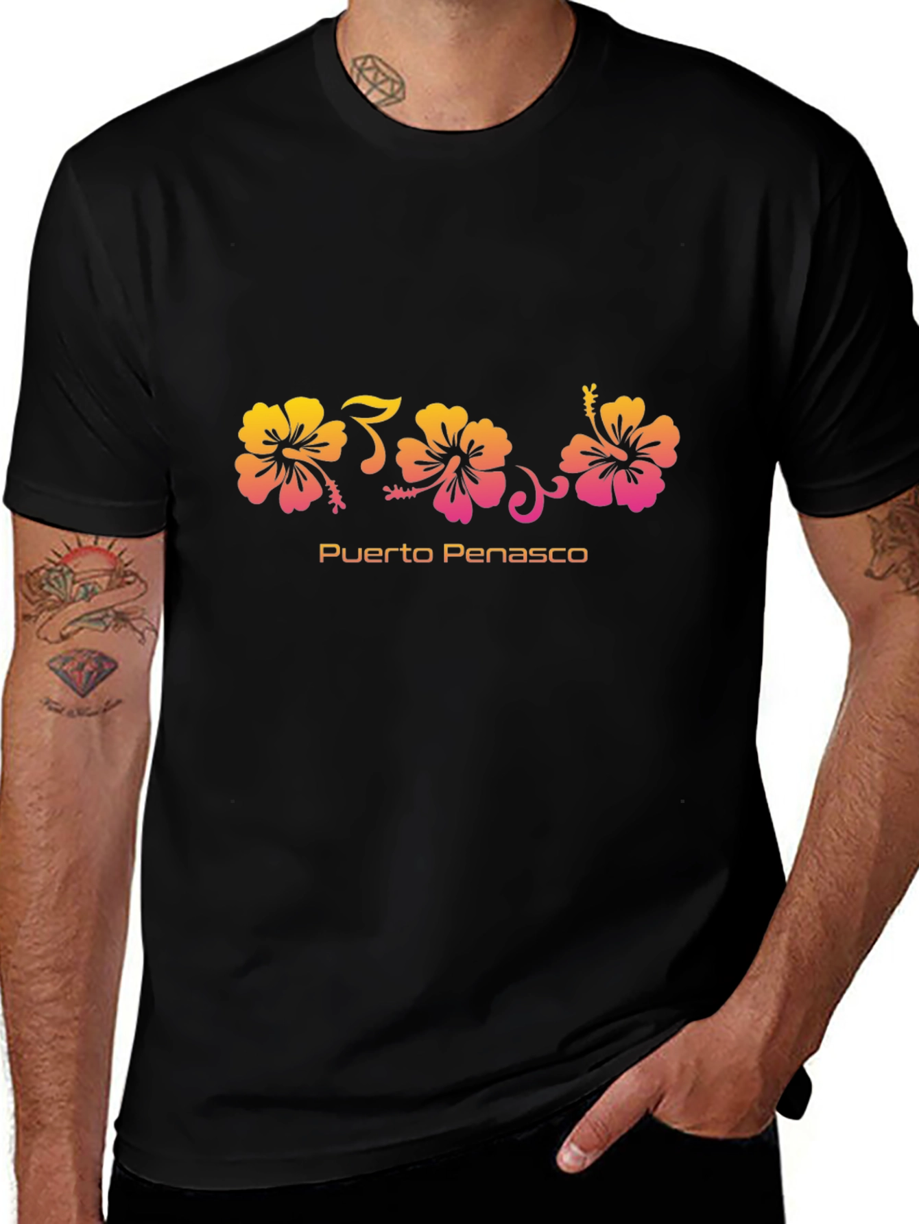 Puerto Penasco Hibiscus Flower Graphic Tee