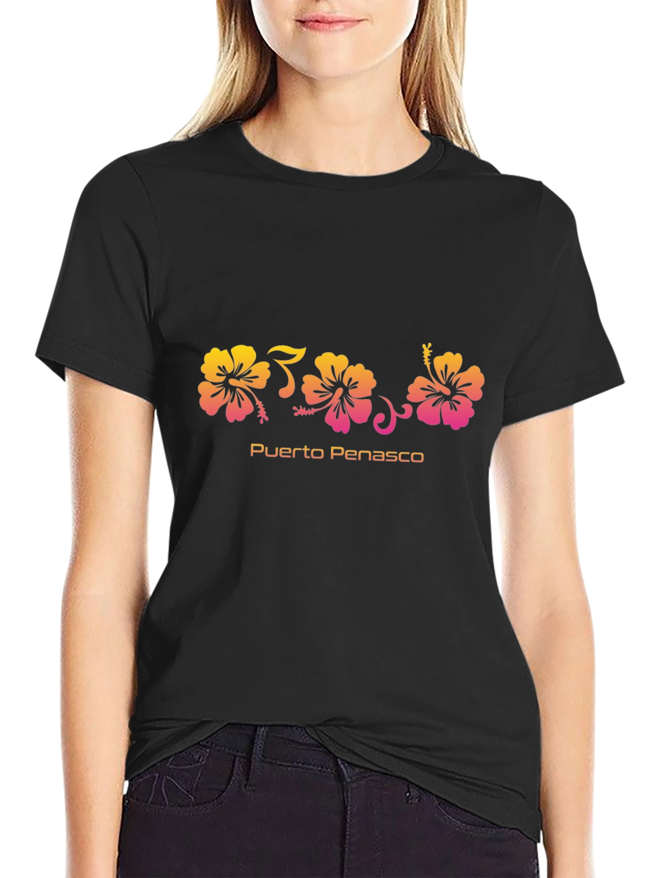 Puerto Penasco Hibiscus Flower Graphic Tee