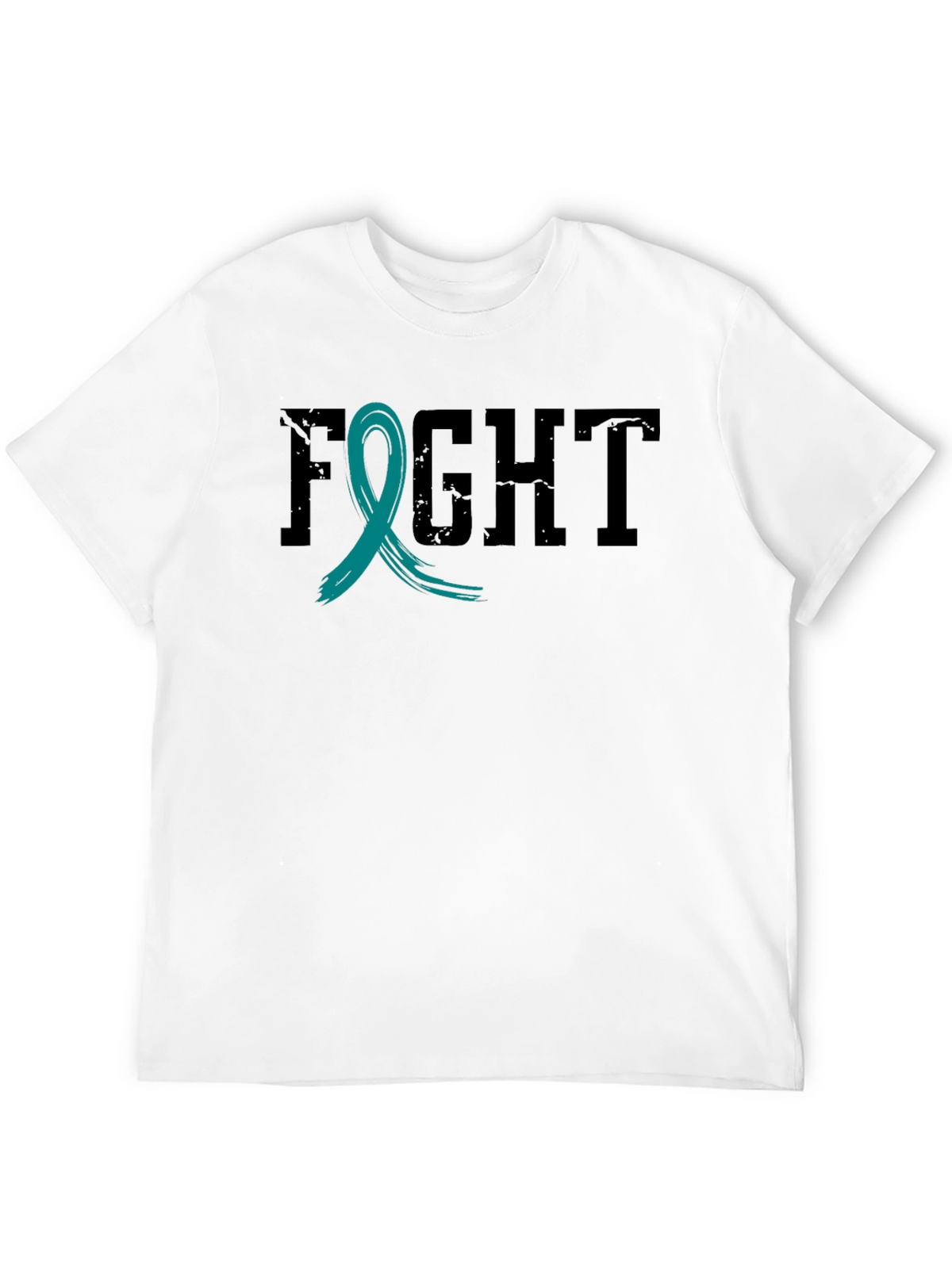 Fight Cancer Awareness Ribbon T-Shirt - Black
