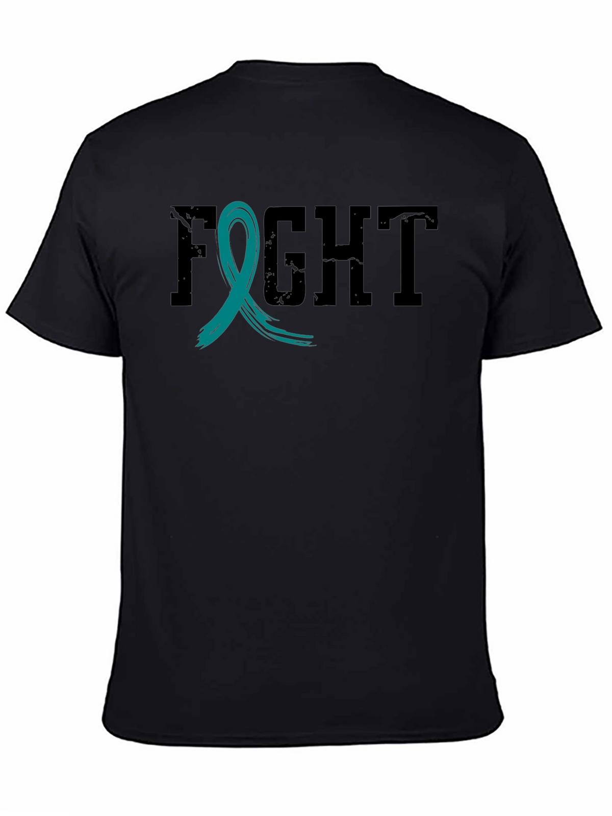 Fight Cancer Awareness Ribbon T-Shirt - Black