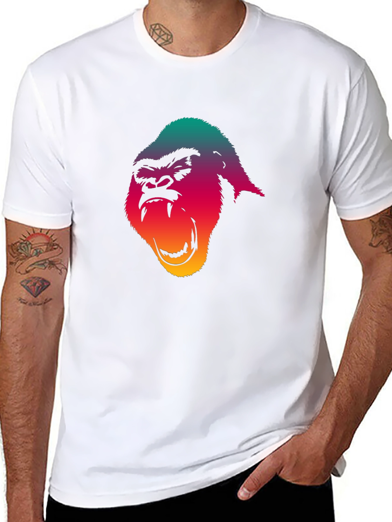 Gorilla Graphic Print Black T-Shirt