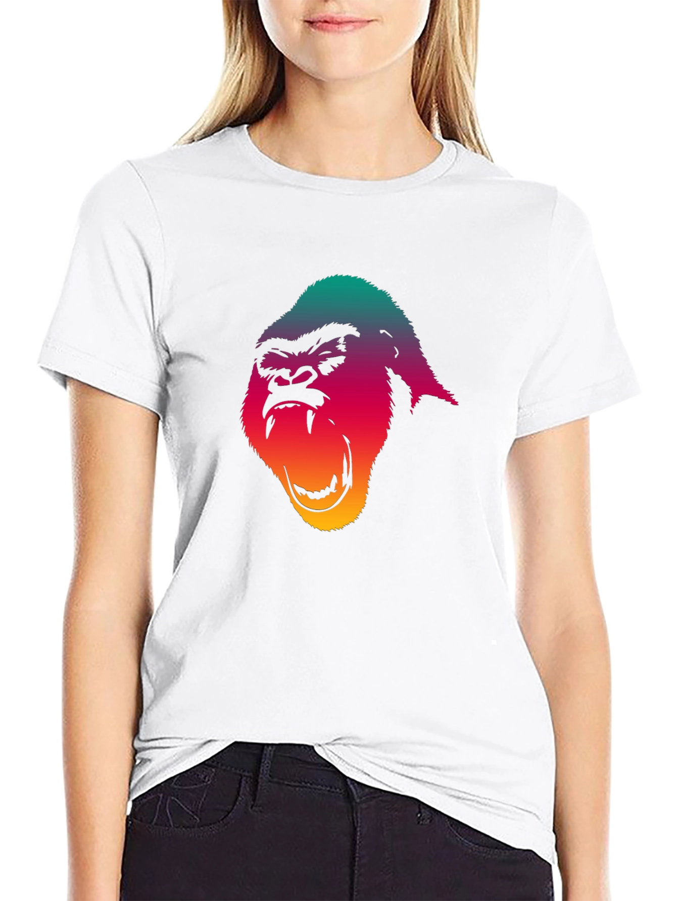Gorilla Graphic Print Black T-Shirt