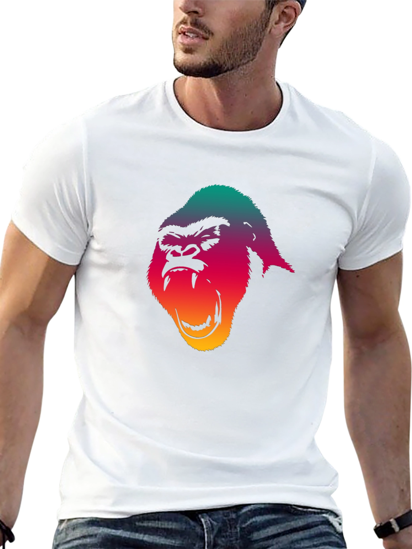Gorilla Graphic Print Black T-Shirt