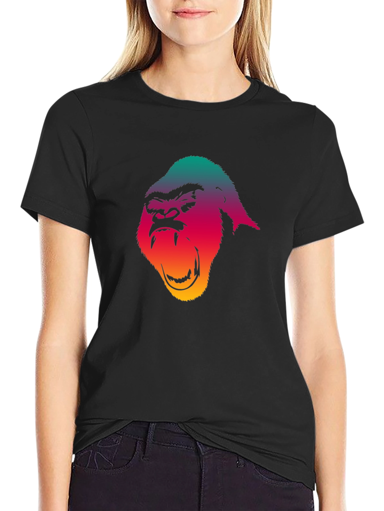 Gorilla Graphic Print Black T-Shirt