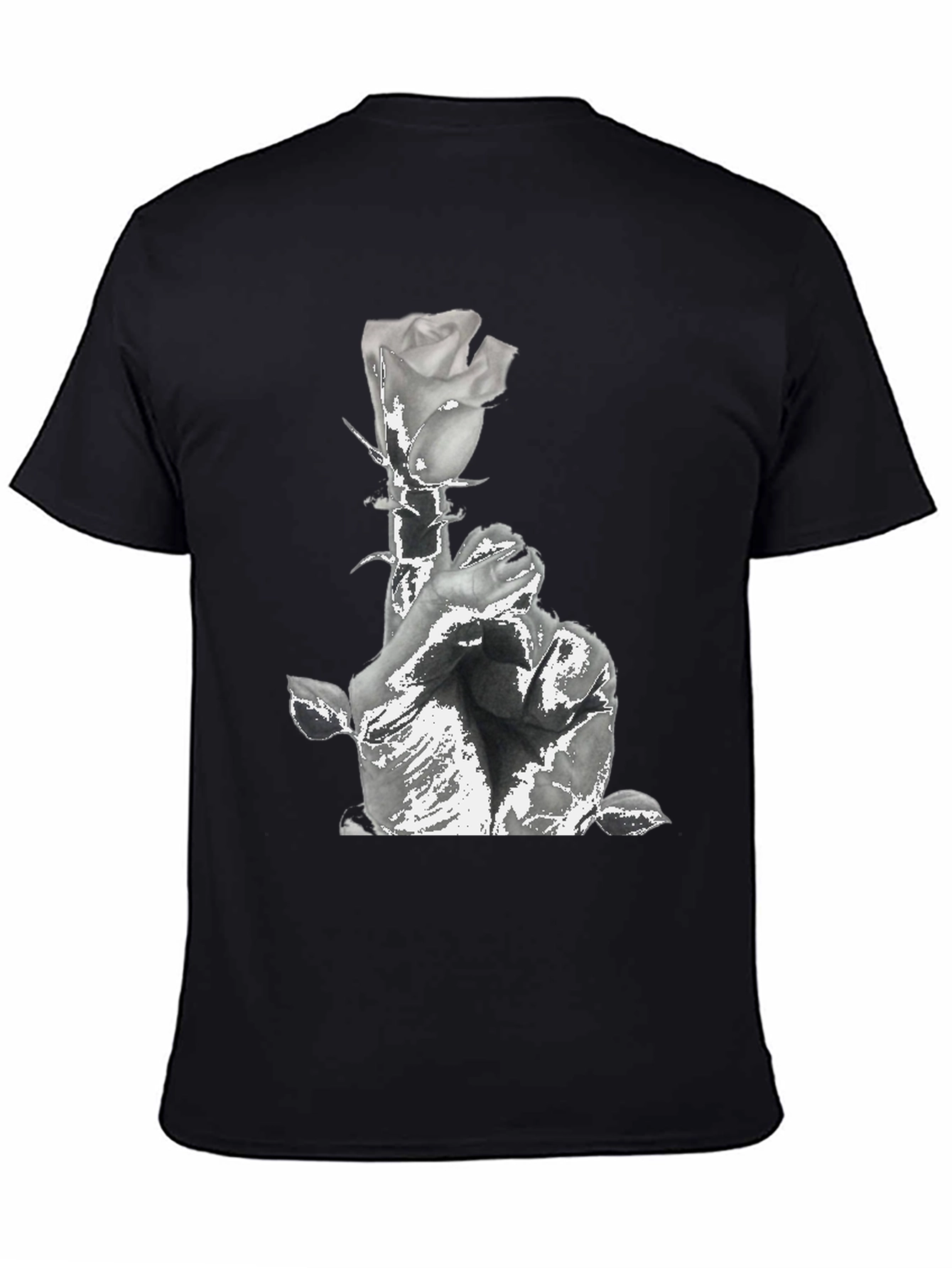 Rose & Prayers Graphic Tee - Black