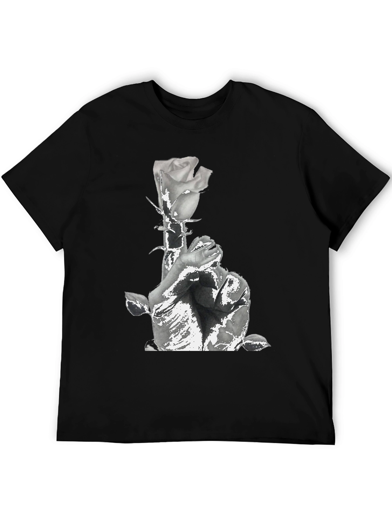 Rose & Prayers Graphic Tee - Black