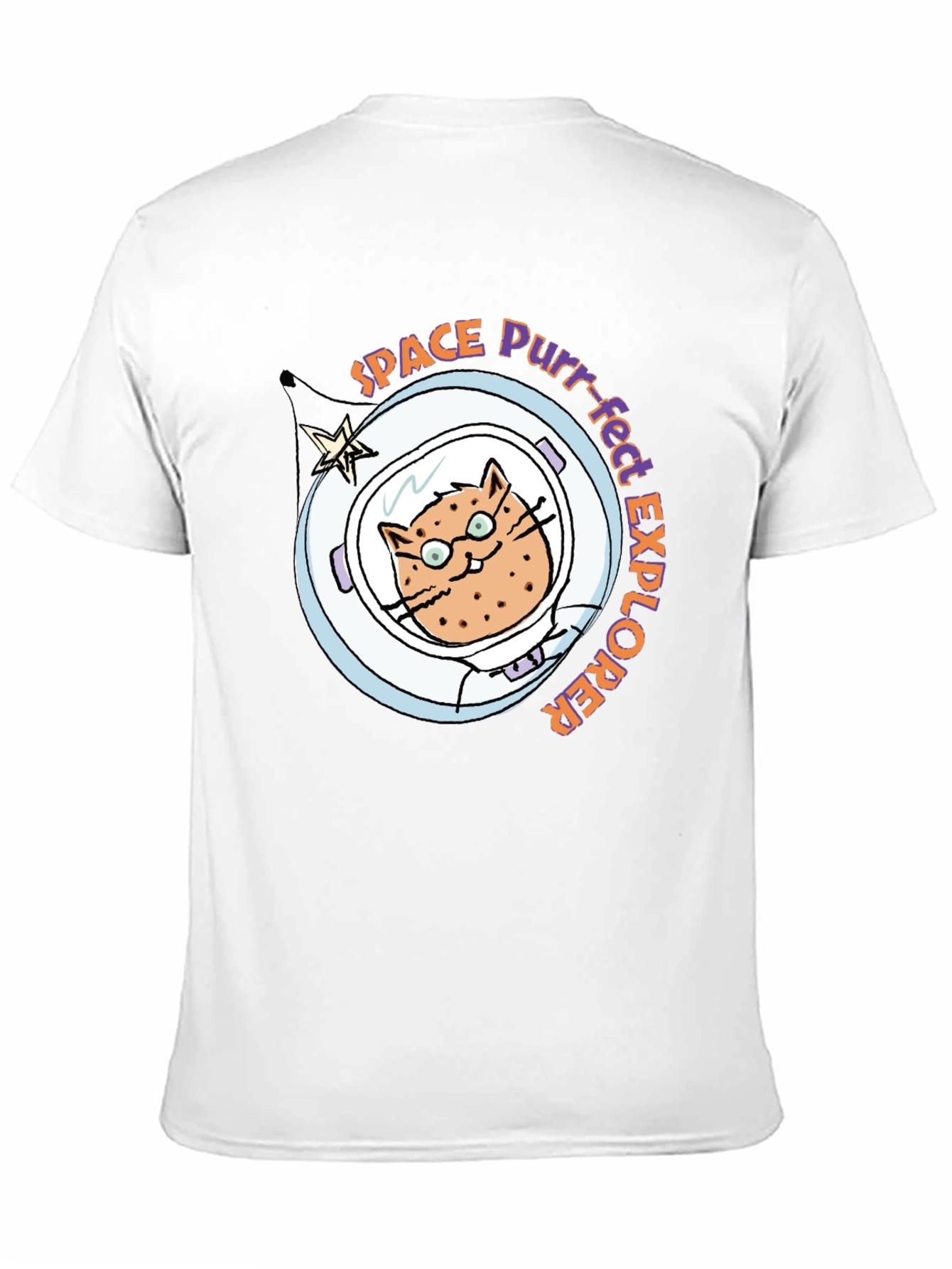 Space Purr-fect Explorer Black T-Shirt