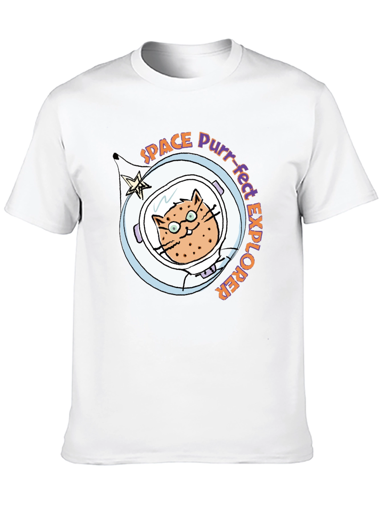 Space Purr-fect Explorer Black T-Shirt