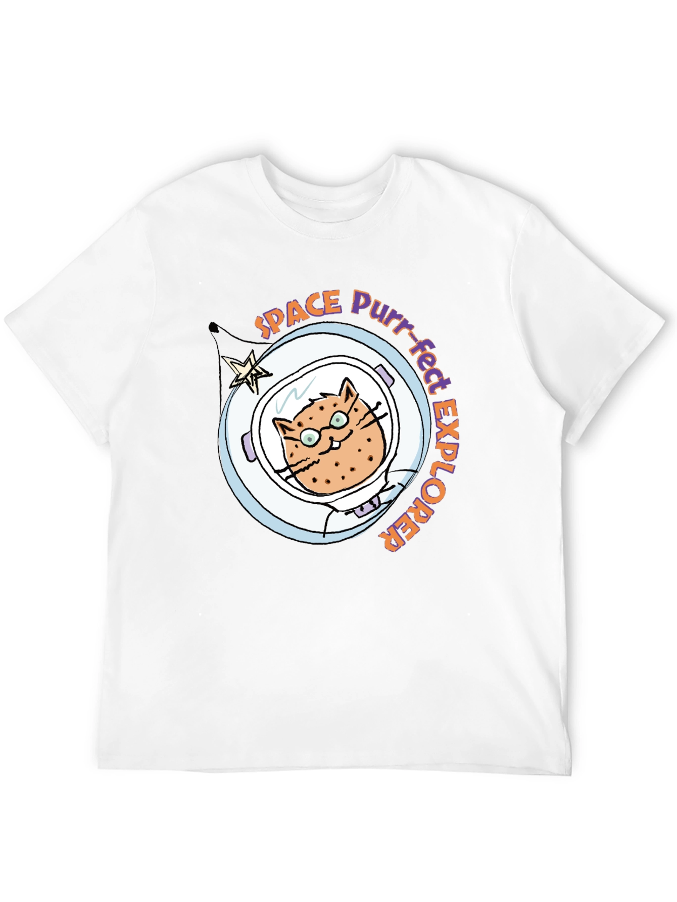 Space Purr-fect Explorer Black T-Shirt