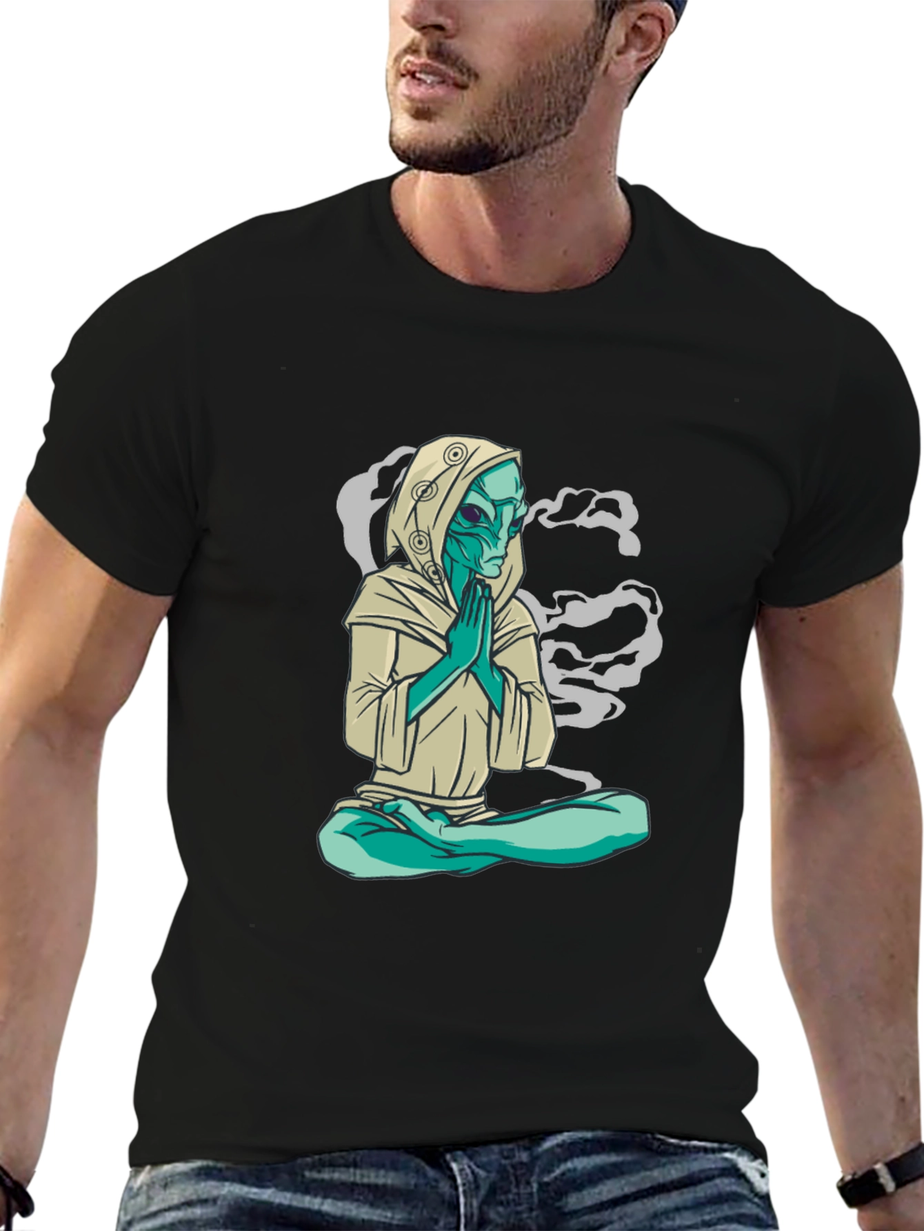 Alien Meditation T-Shirt - Spiritual Sci-Fi Tee