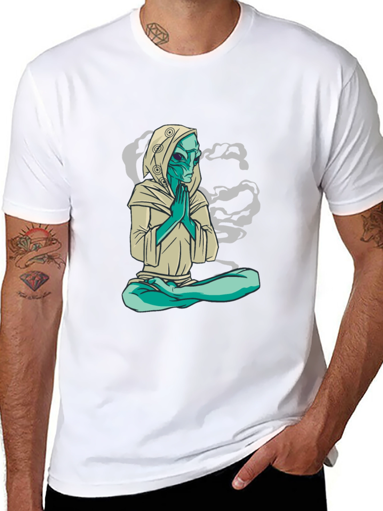 Alien Meditation T-Shirt - Spiritual Sci-Fi Tee