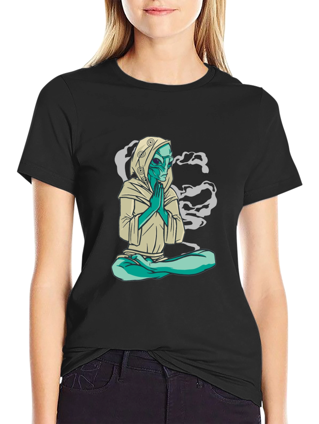 Alien Meditation T-Shirt - Spiritual Sci-Fi Tee