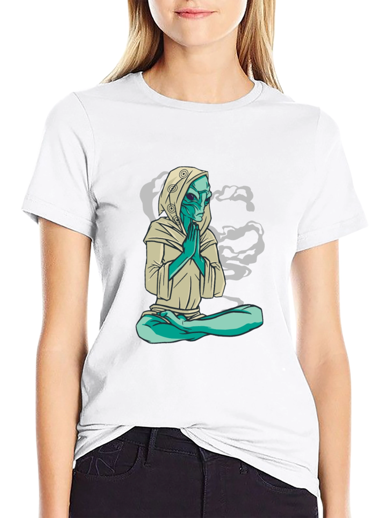Alien Meditation T-Shirt - Spiritual Sci-Fi Tee