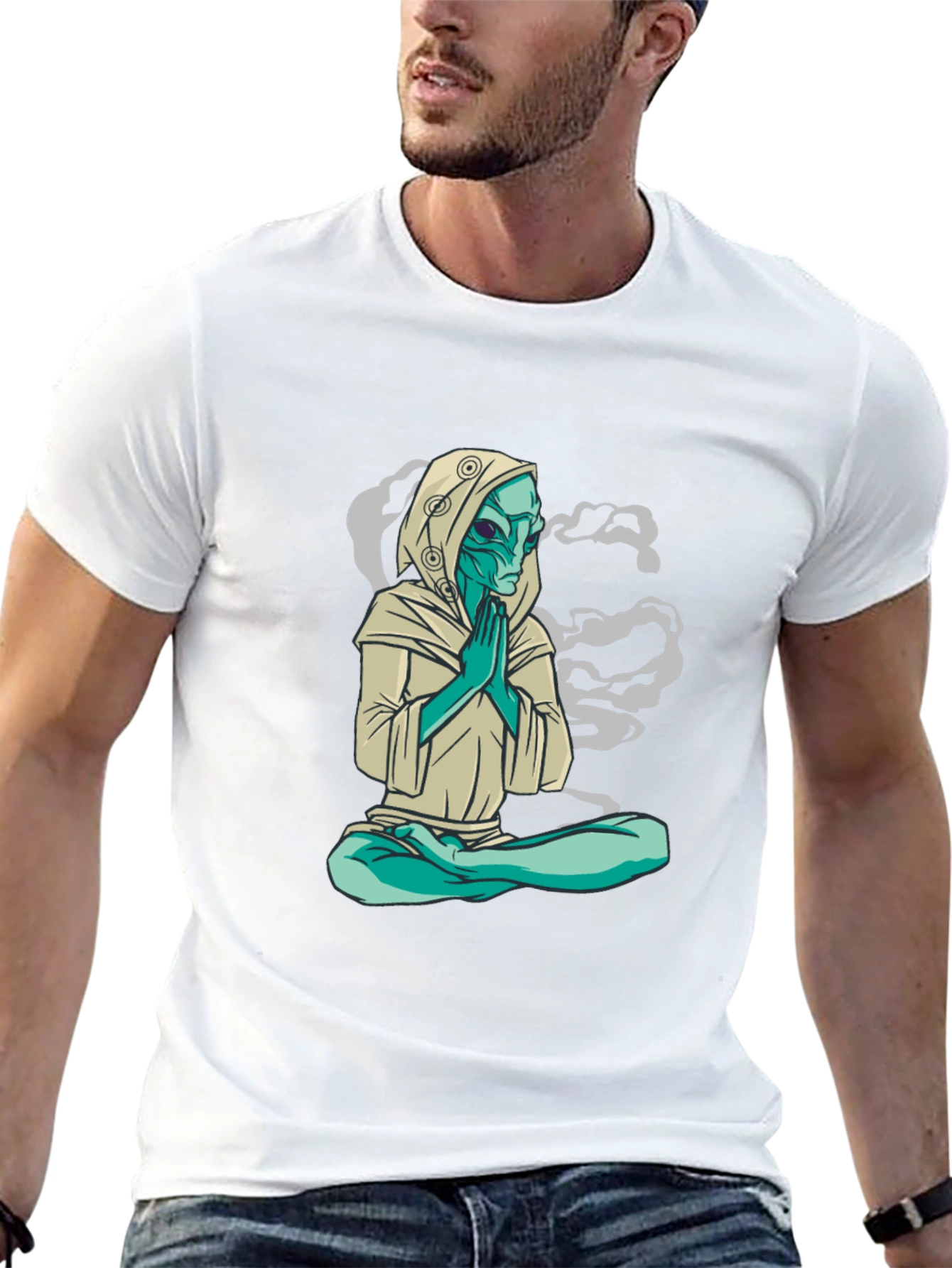 Alien Meditation T-Shirt - Spiritual Sci-Fi Tee