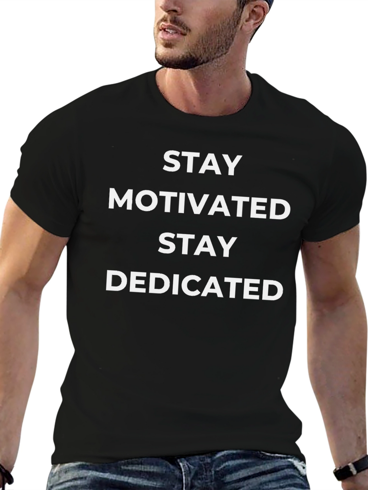Stay Motivated Stay Dedicated Black Tee