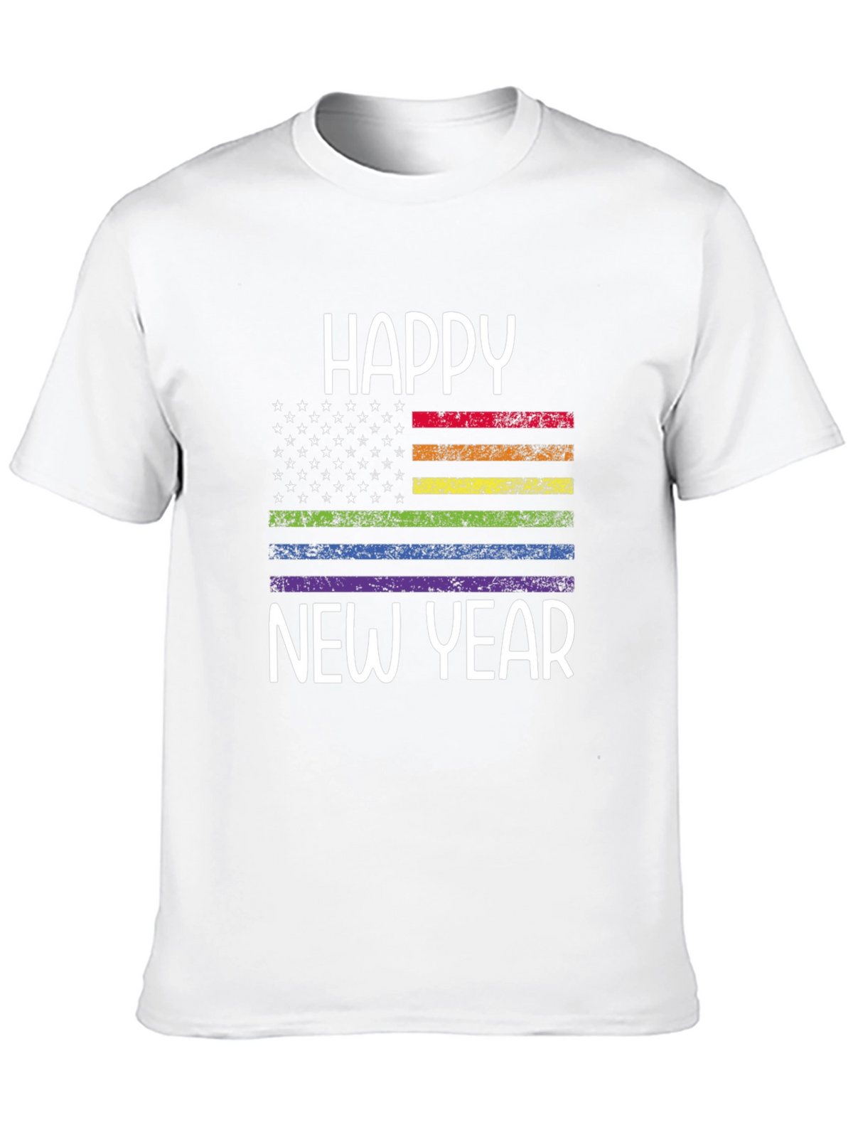 Happy New Year LGBTQ Pride Flag Graphic Tee