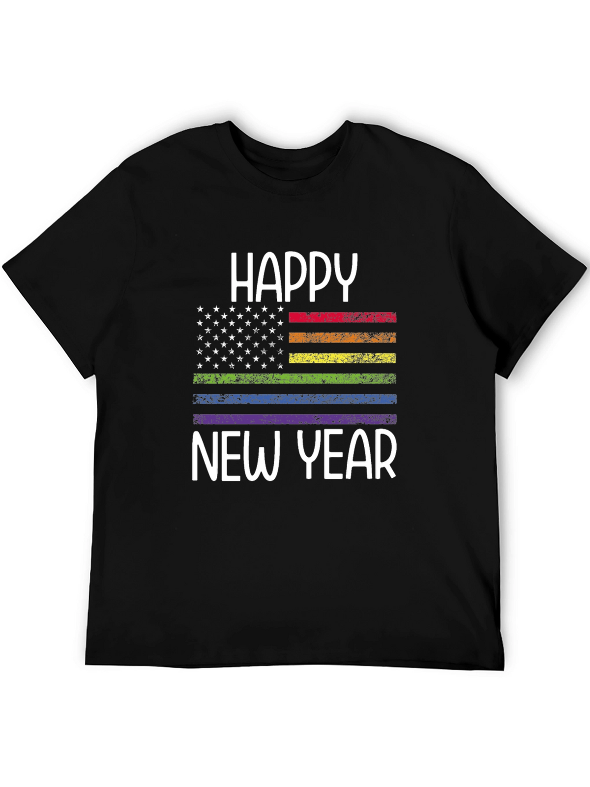 Happy New Year LGBTQ Pride Flag Graphic Tee