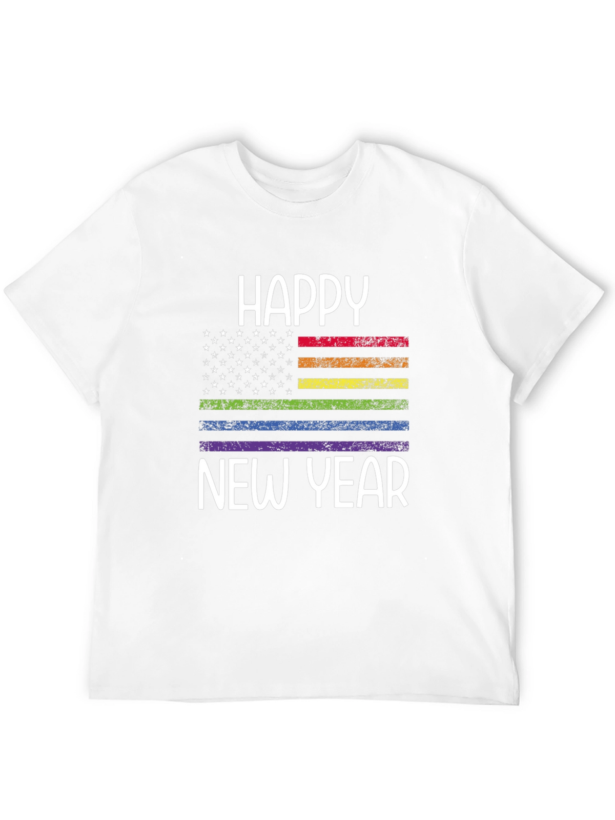 Happy New Year LGBTQ Pride Flag Graphic Tee