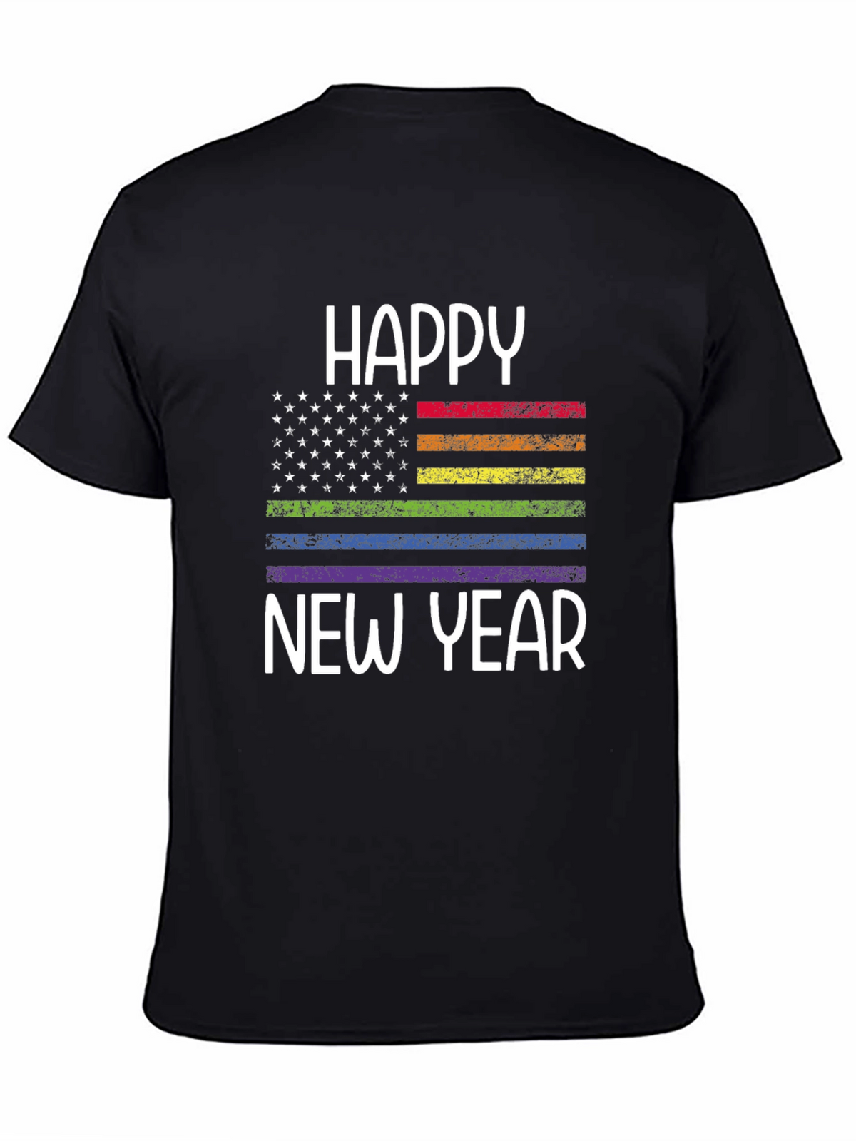 Happy New Year LGBTQ Pride Flag Graphic Tee