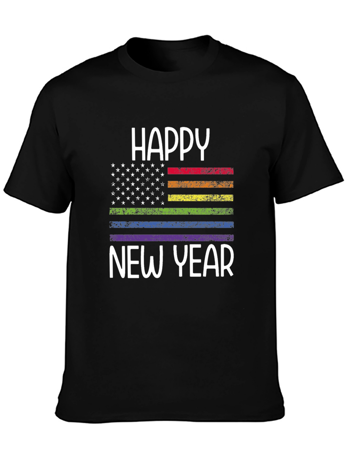 Happy New Year LGBTQ Pride Flag Graphic Tee