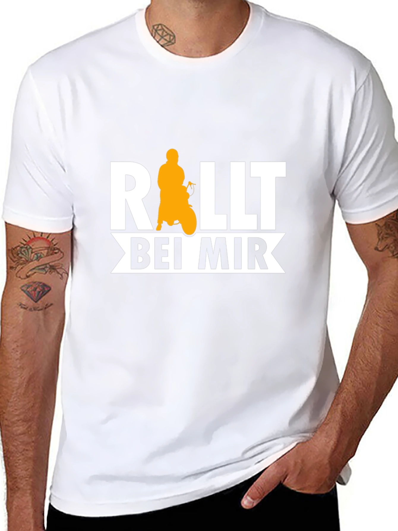 Roll With Me T-Shirt - Motorbike Design
