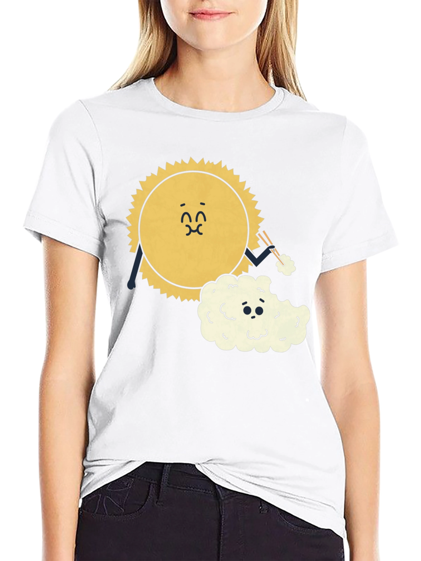 Sun Eating Cloud Graphic Tee - Black Cotton Blend